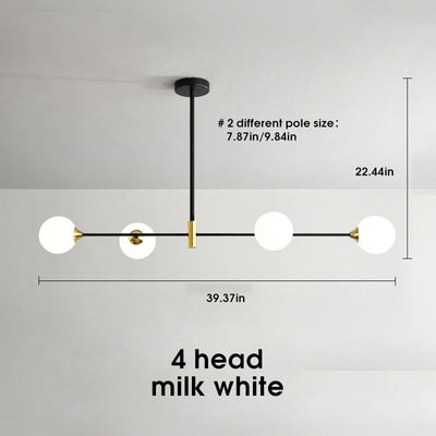 Lyra Nordic Glass Ball Ceiling Light With E27 LED Bulbs - OpalDwell