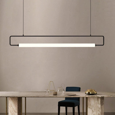 Nordis Arc Dining Bar Chandelier Black Minimalist Light - OpalDwell