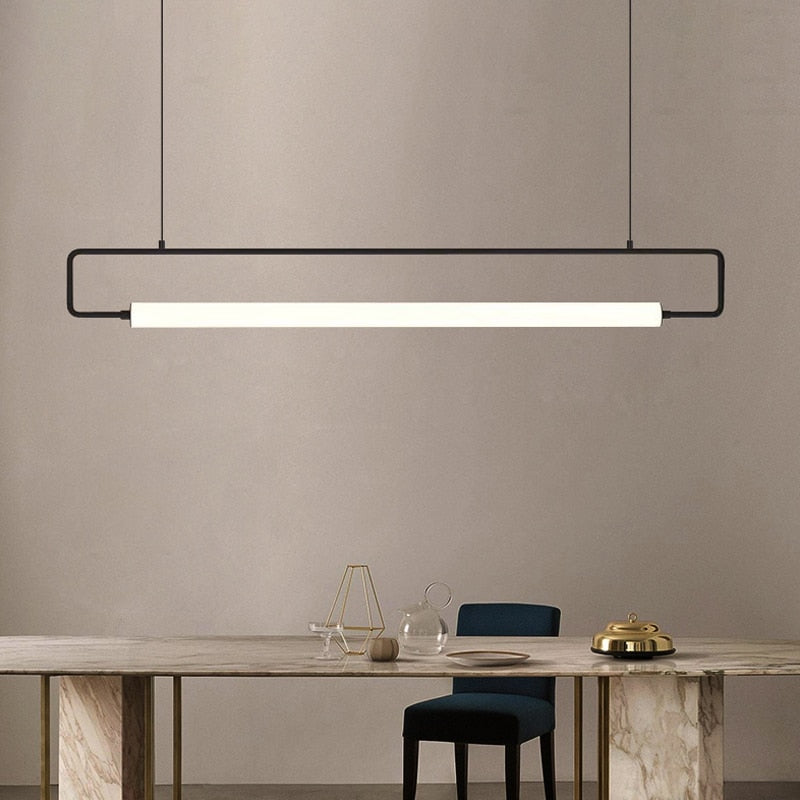 Nordis Arc Dining Bar Chandelier Black Minimalist Light - OpalDwell