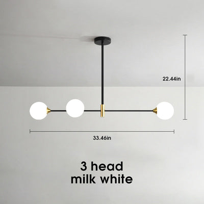 Lyra Nordic Glass Ball Ceiling Light With E27 LED Bulbs - OpalDwell