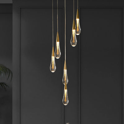 DrizzleDrop Pendant Light by Luneo with LED Drops Ambient OpalDwell