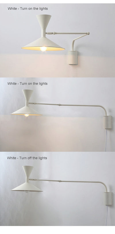NovaSwing Wall Lamp Plug In Swing Arm for Bedroom Decor - OpalDwell