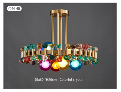 Lumira Colorful Crystal Chandelier for Living Room - OpalDwell