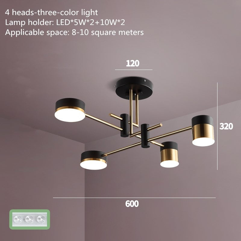 Elara | Scandinavian Black And Gold Chandelier | OpalDwell - OpalDwell