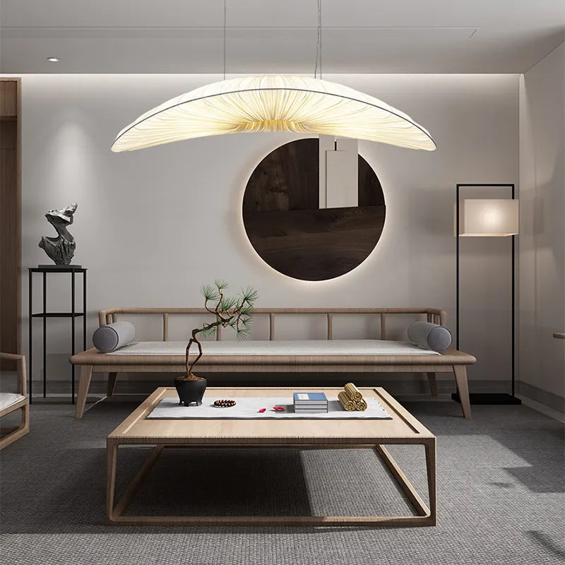 Aurelia Sailing Fabric Chandelier White LED Pendant Light OpalDwell
