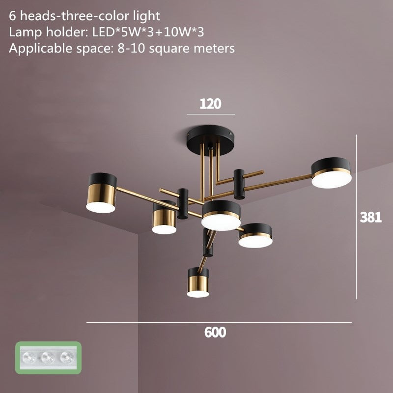 Elara | Scandinavian Black And Gold Chandelier | OpalDwell - OpalDwell