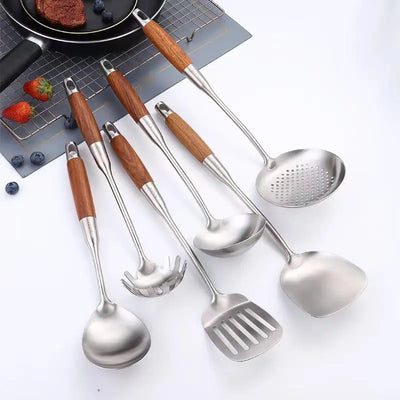 Aurora Gold and Silver Stainless Steel Kitchen Utensils - OpalDwell