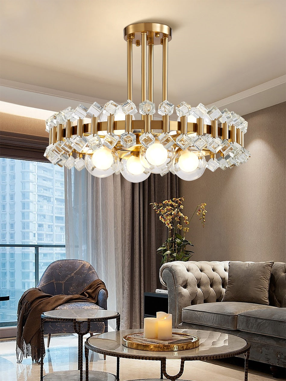 Lumira Colorful Crystal Chandelier for Living Room - OpalDwell