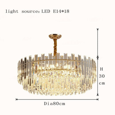Liora Round LED Lamp With Golden Crystal - OpalDwell