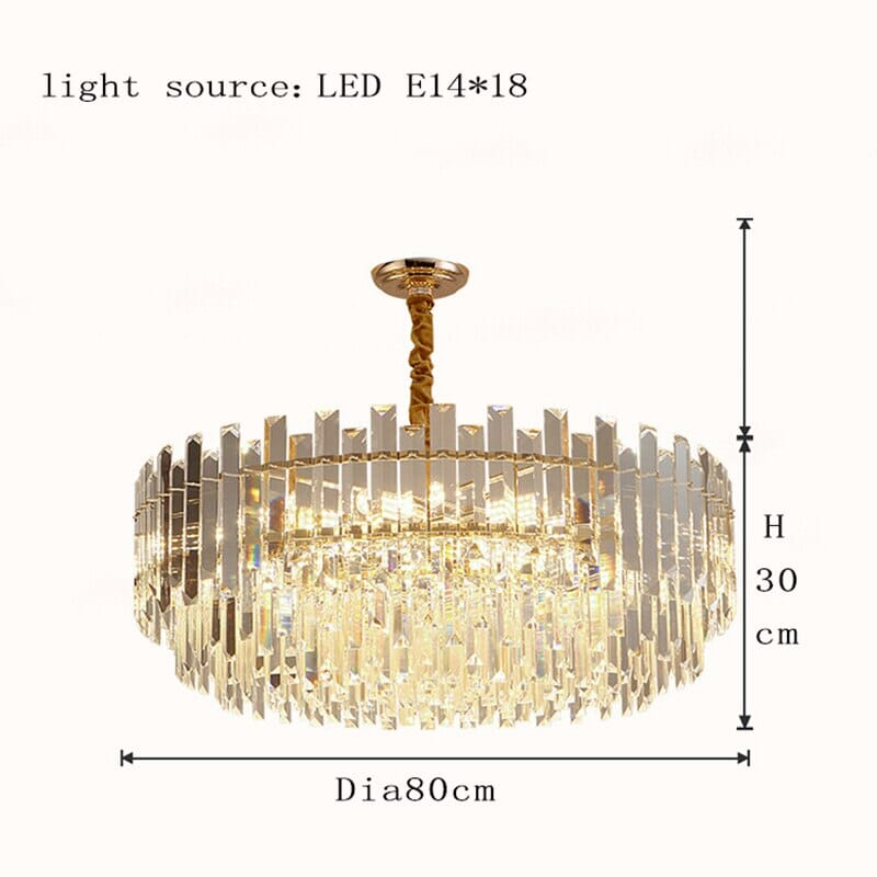 Liora Round LED Lamp With Golden Crystal - OpalDwell