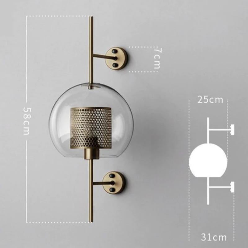 LumaHex Honeycomb Orb Wall Sconce With Warm Gold Glow - OpalDwell