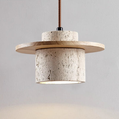 Aurelia Travertine Pendant Lamp With Retro Matte Finish - OpalDwell