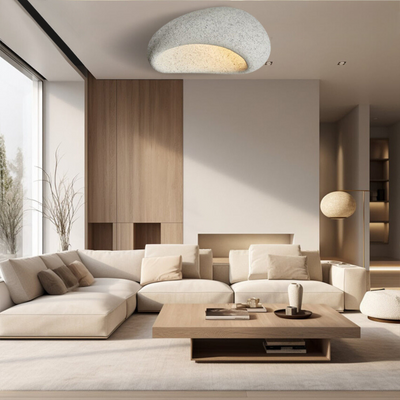 Kairoa Ceiling Light Japanese Inspired Wabi Sabi Glow With Ambient Light OpalDwell