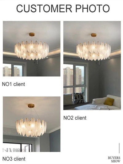Plumed Chandelier OpalDwell