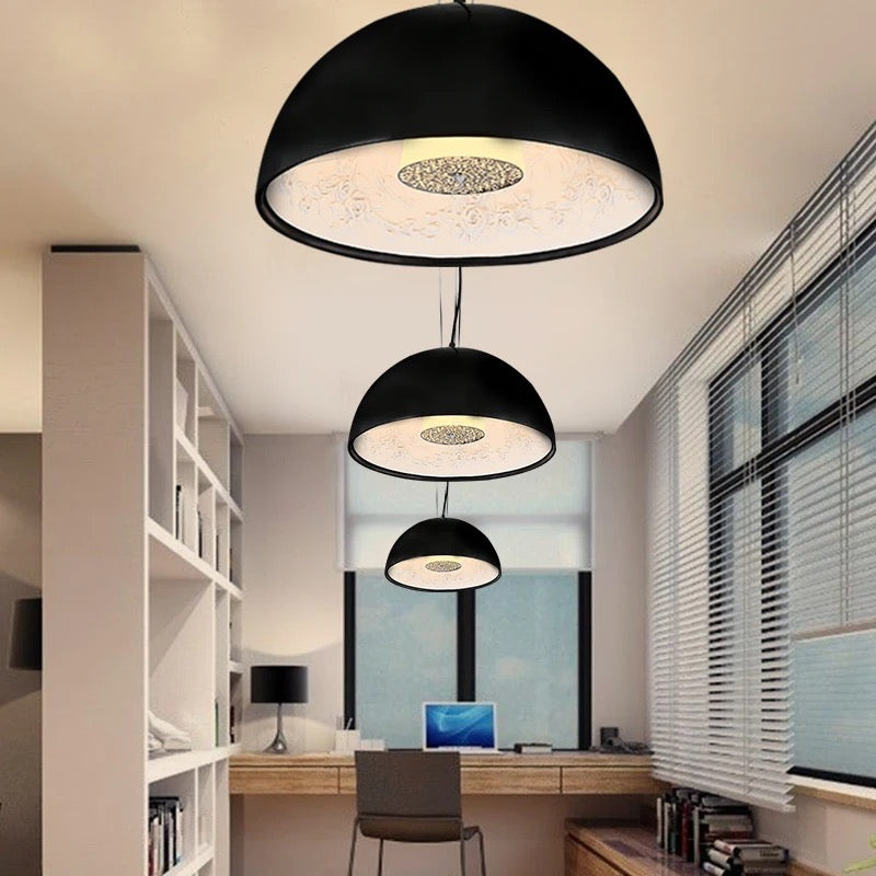 Solara Ember Dining Room Mid-Century Pendant Light With Dimmable LED Glow OpalDwell
