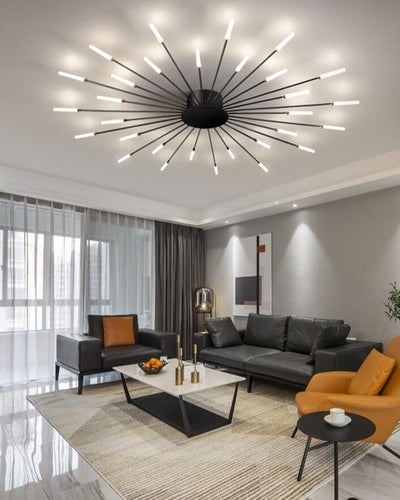 NovaLux Elegant Modern LED Ceiling-Mounted Dining Room Chandelier OpalDwell