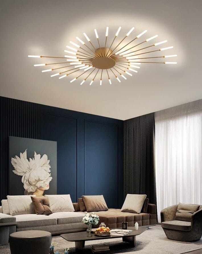 NovaLux Elegant Modern LED Ceiling-Mounted Dining Room Chandelier OpalDwell