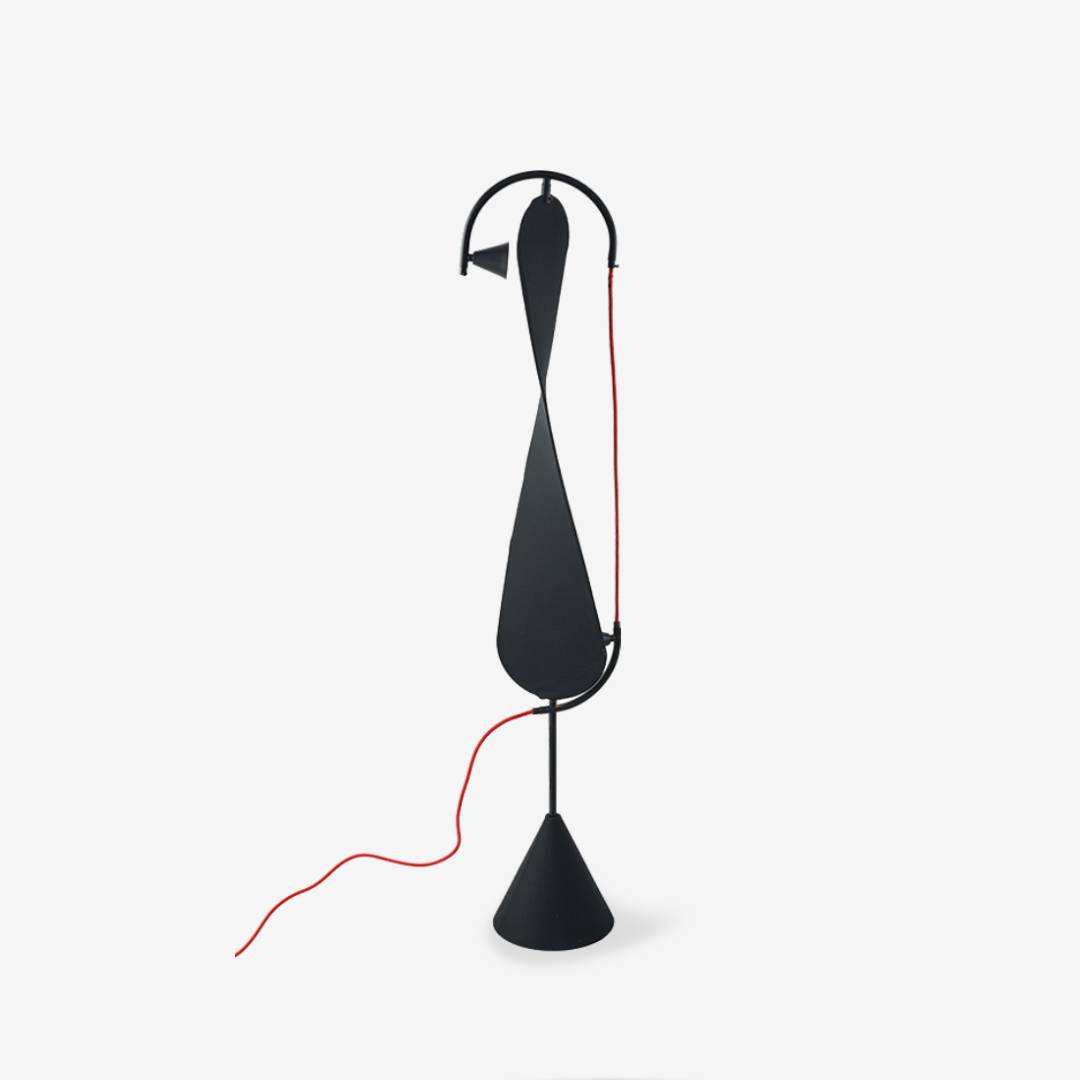 Modern Artistic Floor Lamp In Black Sculptural Form OpalDwell