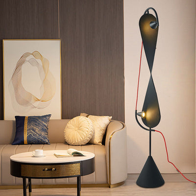 Modern Artistic Floor Lamp In Black Sculptural Form OpalDwell