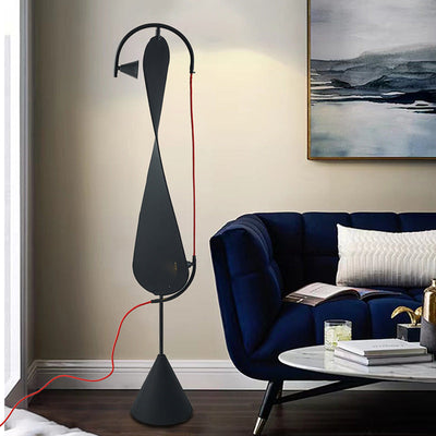 Modern Artistic Floor Lamp In Black Sculptural Form OpalDwell