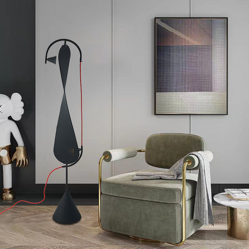 Modern Artistic Floor Lamp In Black Sculptural Form OpalDwell