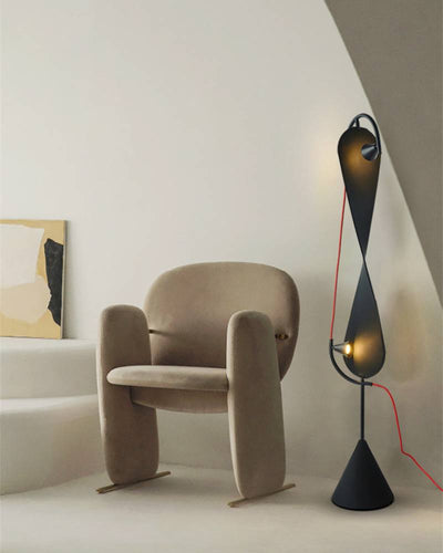 Modern Artistic Floor Lamp In Black Sculptural Form OpalDwell