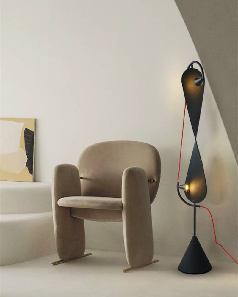 Modern Artistic Floor Lamp In Black Sculptural Form OpalDwell