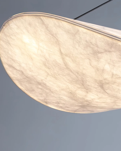 NovaLume Japandi Table Lamp With Wood Base In Potato Chip Style - OpalDwell