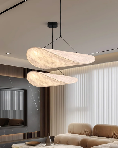 NovaLume Japandi Floating Ribbon Pendant Light Soft Glow - OpalDwell
