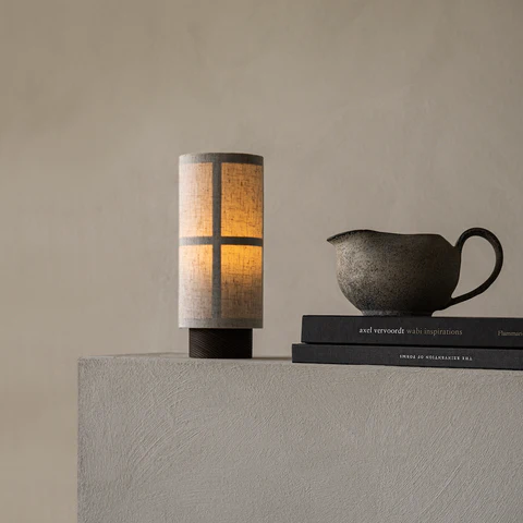 Kairo Silk Table Lamp on Wooden Base with Warm LED - OpalDwell