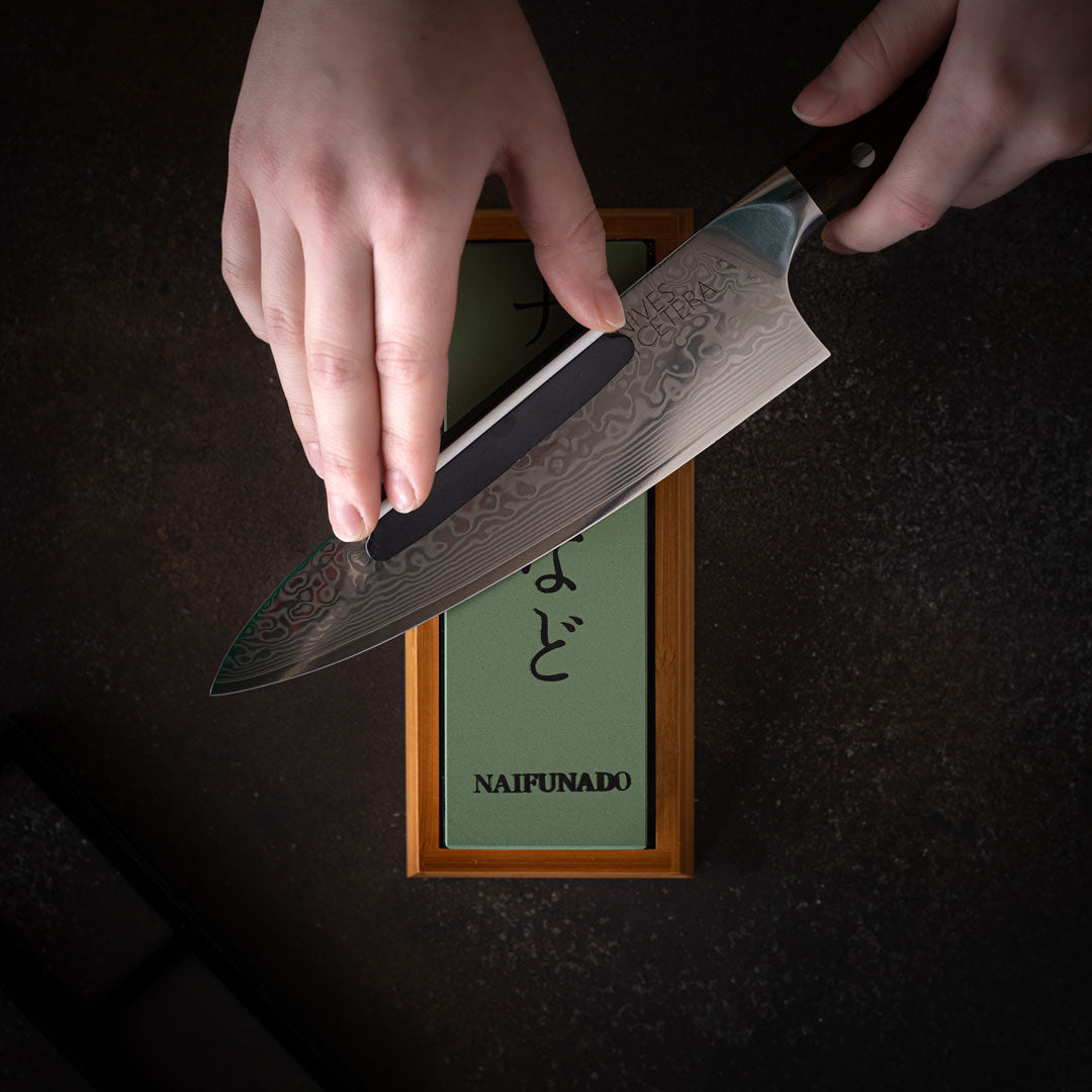 Kitchen Whetstone Dual-Sided 1000/6000 Grit Bamboo Base - OpalDwell