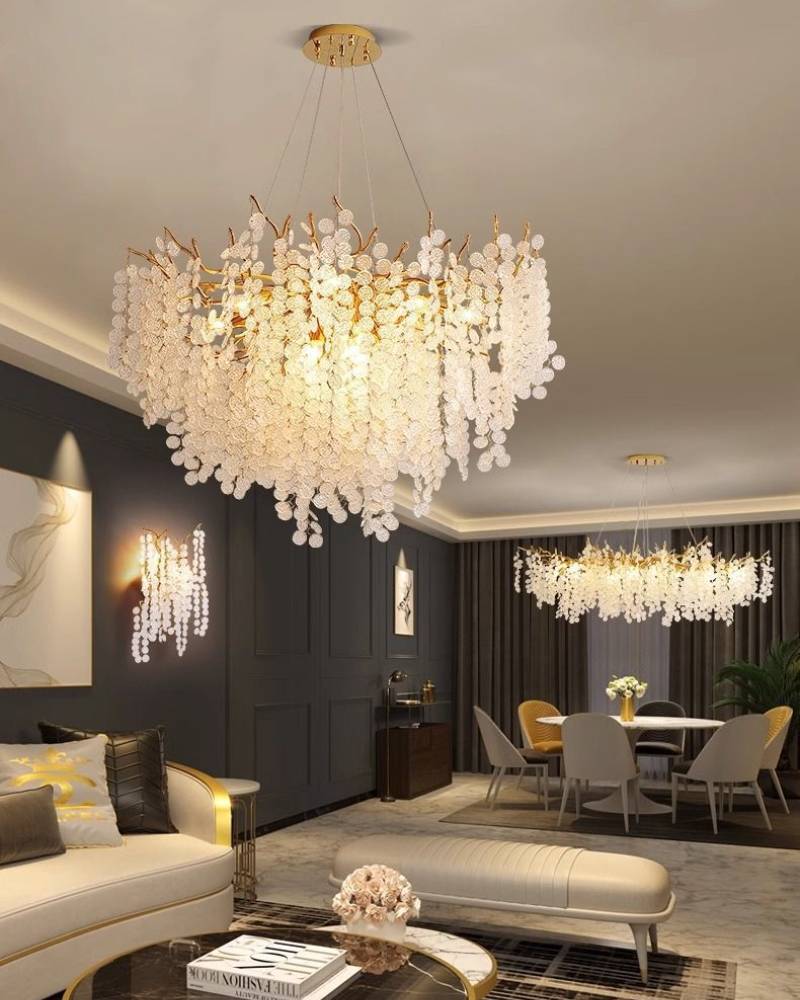 Luxury Crystal Pendant Chandelier For Modern Living Room Lighting OpalDwell