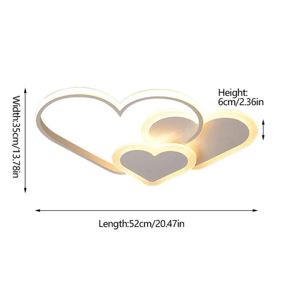 PetalGlow Soft Heart Bright Ceiling Lamp for Kids' Rooms - OpalDwell