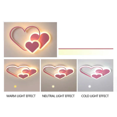 PetalGlow Soft Heart Bright Ceiling Lamp for Kids' Rooms - OpalDwell