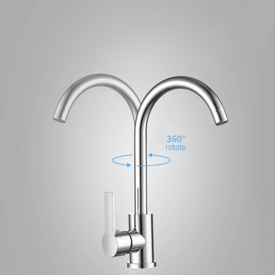 LumaFlow Chrome Single-Handle Kitchen Mixer Tap Fixture - OpalDwell