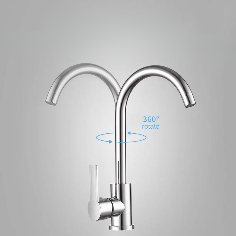 LumaFlow Chrome Single-Handle Kitchen Mixer Tap Fixture - OpalDwell