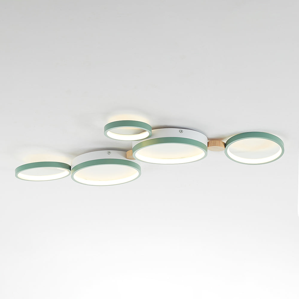 NovaLumen Ceiling Lamp in White and Gray Metal Finish - OpalDwell