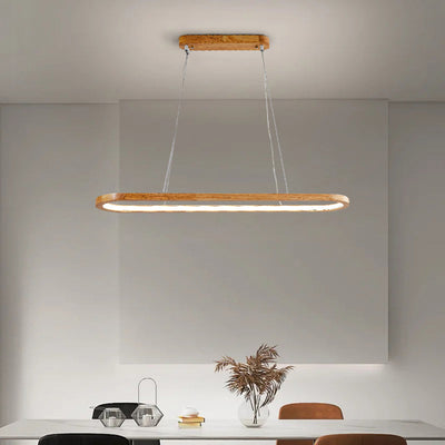 LumaWood Modern Hanging Lamp Metal And Wood With LED - OpalDwell
