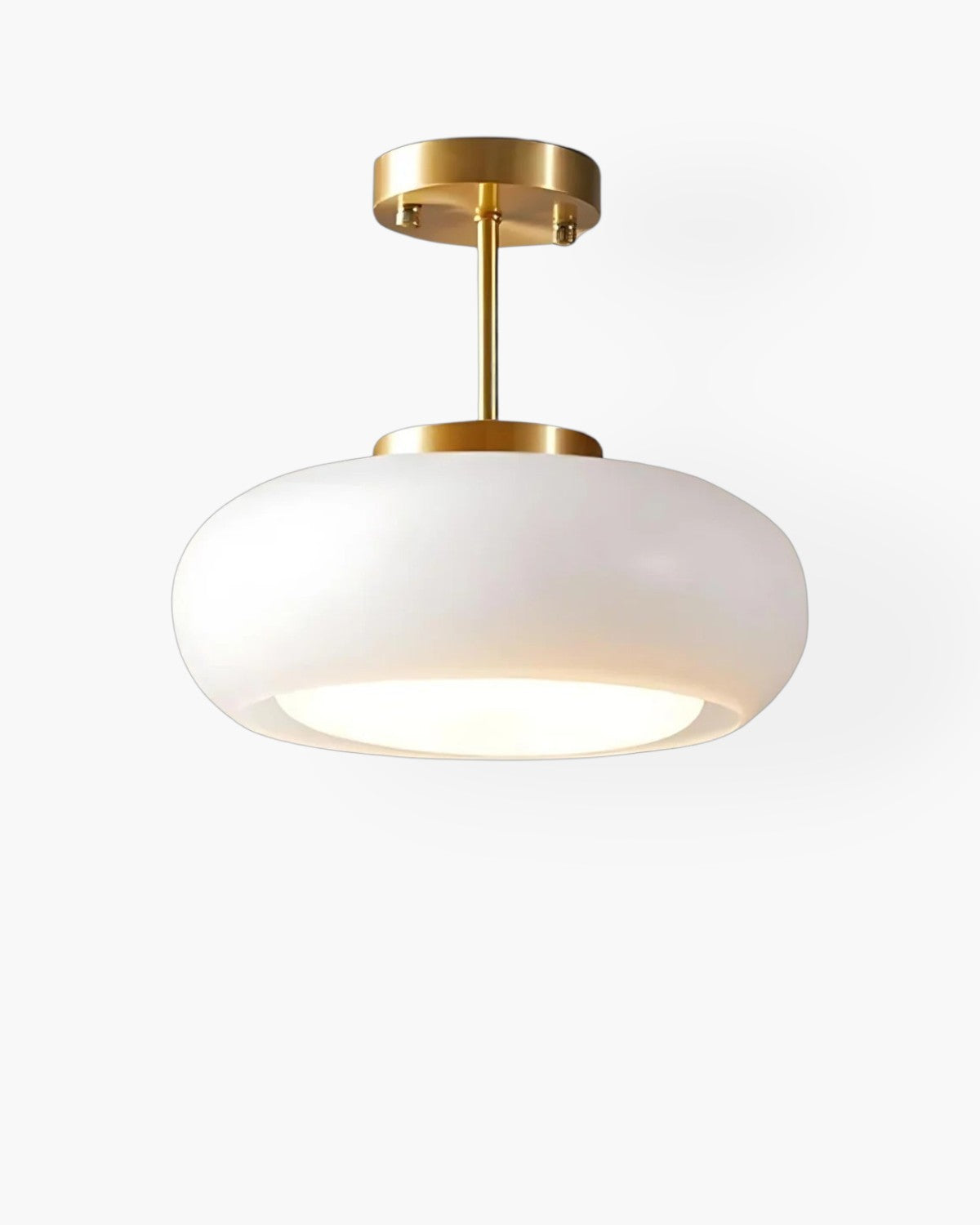 LumaBrass Frosted Glass Ceiling Light With Brass Mount - OpalDwell