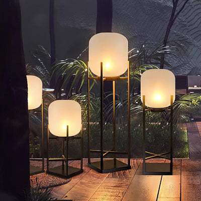 LumaSpry Outdoor Solar Lamp Stainless Steel and Glass - OpalDwell