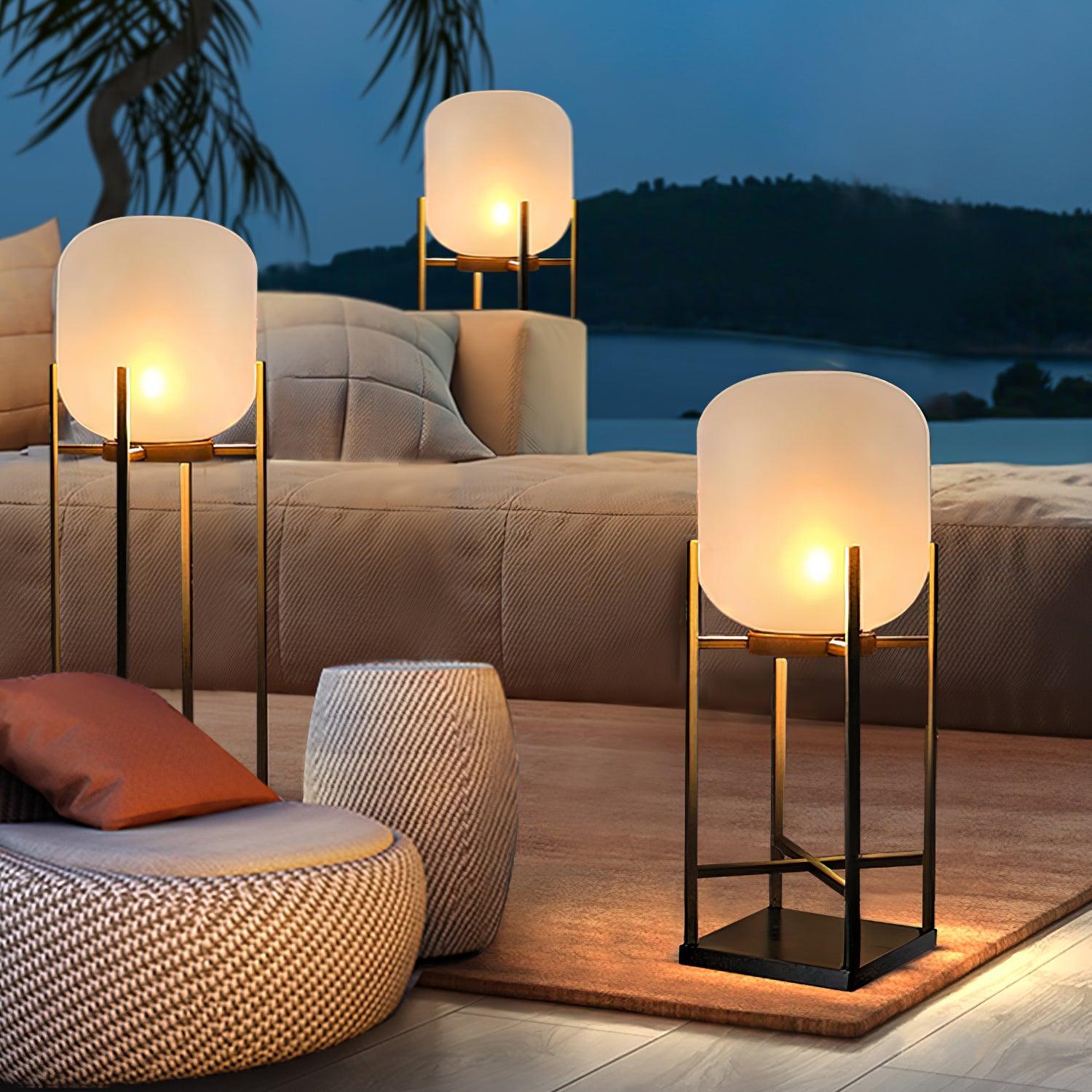 LumaSpry Outdoor Solar Lamp Stainless Steel and Glass - OpalDwell