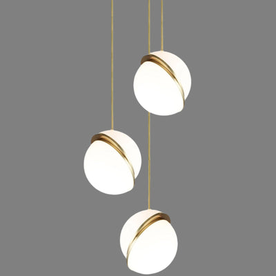 Lunara Halo Moon-Shaped Pendant Lamp in Brass Acrylic Finish - OpalDwell