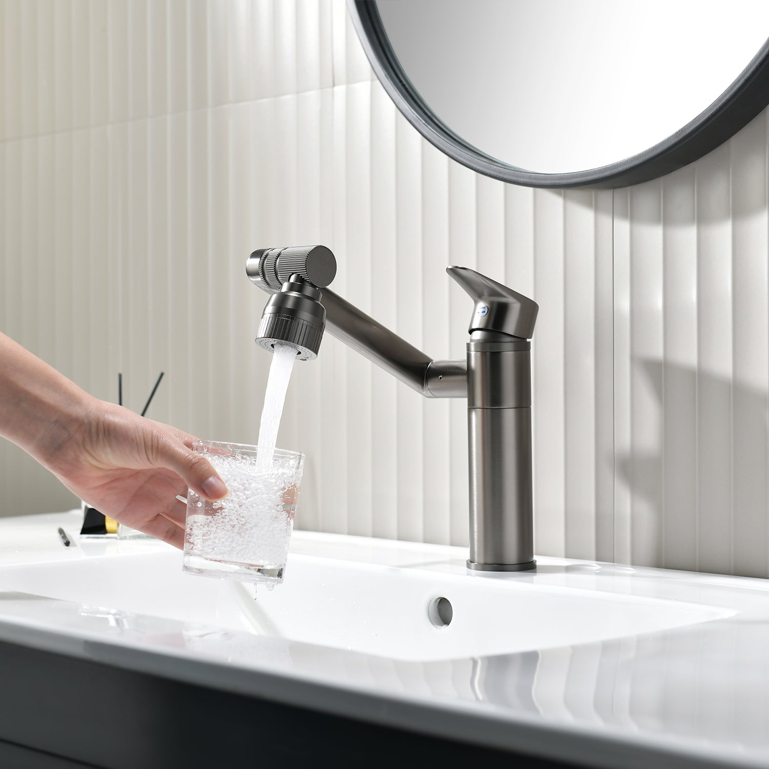 Single-Hole Swivel Multi-Directional Faucet | OpalDwell OpalDwell