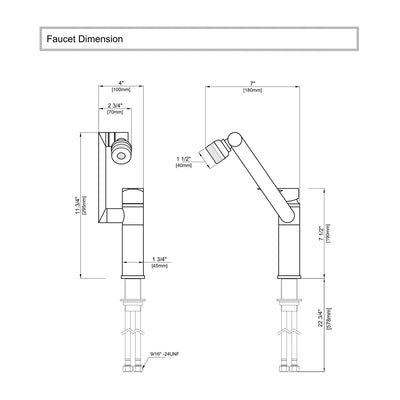 Single-Hole Swivel Multi-Directional Faucet | OpalDwell OpalDwell