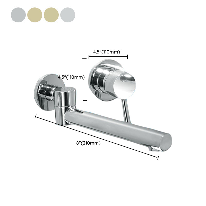 Alvora Round Wall-Mounted Bathroom Sink Faucet, Single Lever | OpalDwell OpalDwell