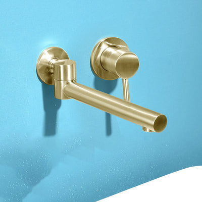 Alvora Round Wall-Mounted Bathroom Sink Faucet, Single Lever | OpalDwell OpalDwell