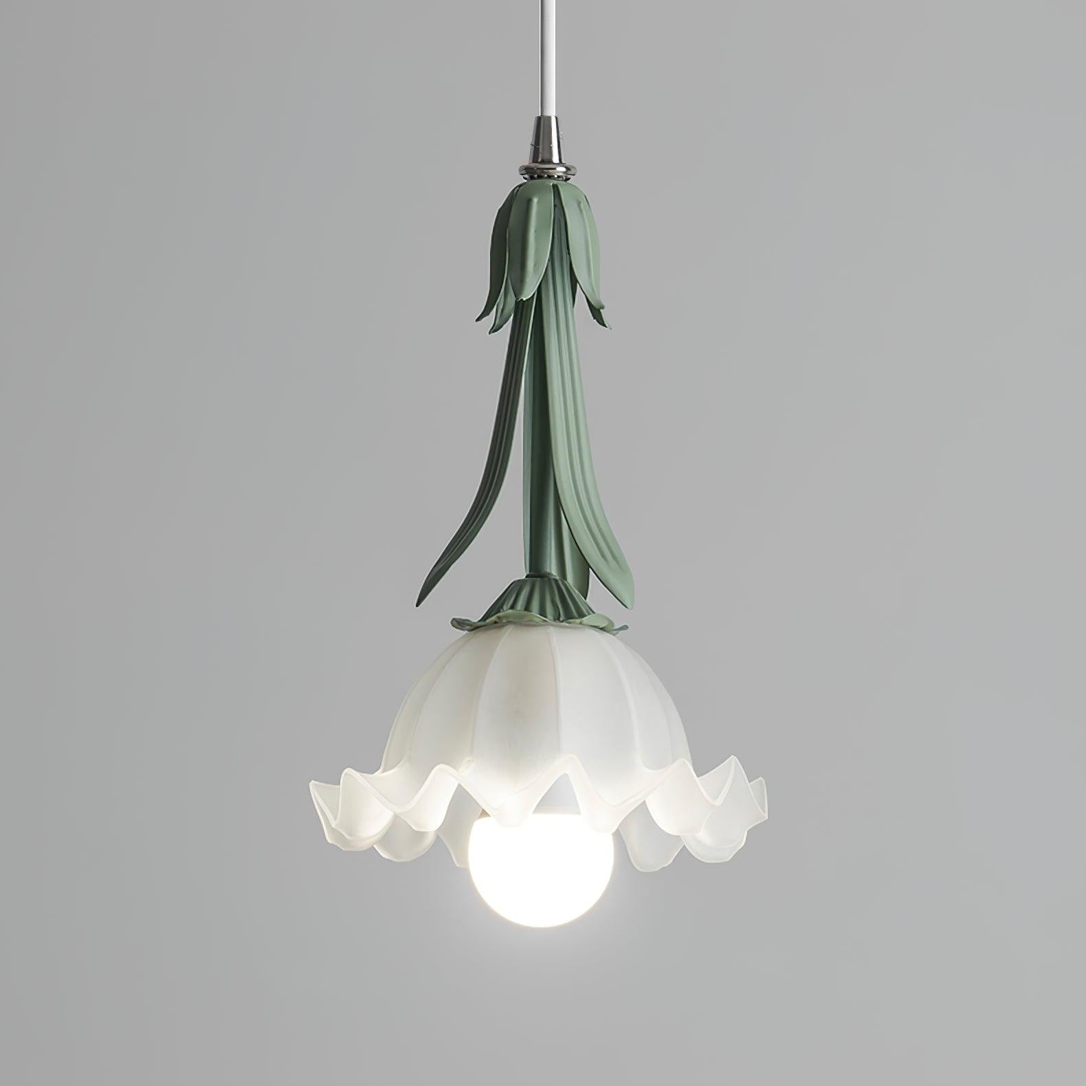 PetalGlow Floral Motif Pendant Lamp With Soft Glow - OpalDwell