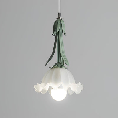 PetalGlow Floral Motif Pendant Lamp With Soft Glow - OpalDwell