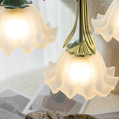 PetalGlow Floral Motif Pendant Lamp With Soft Glow - OpalDwell