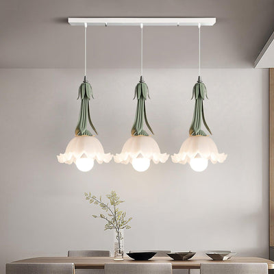 PetalGlow Floral Motif Pendant Lamp With Soft Glow - OpalDwell